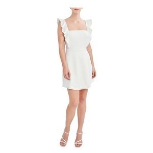 BCBG Women's Ruffle Strap Mini Dress Sz L